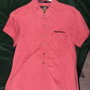 Harley davidson short sleeve stars button up collar shirt